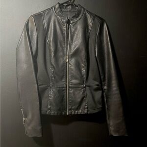 Women's  Black Vegan Leather Jacket